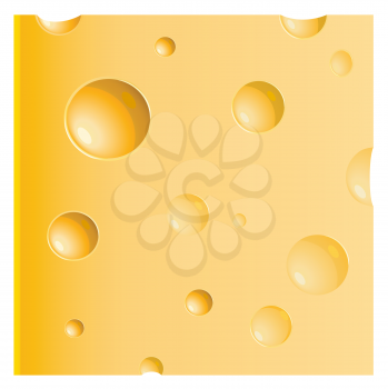 Royalty Free Clipart Image of a Slice of Swiss Cheese