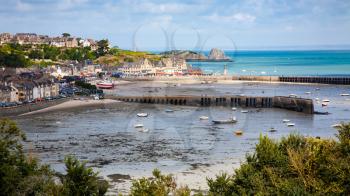 Panoramic view of the coast of Cancale, Ille et Vilaine, France