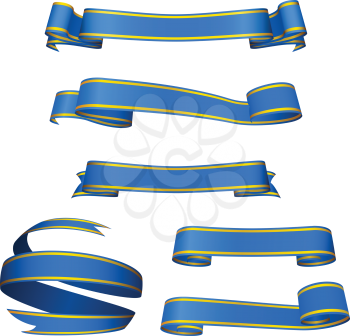 Royalty Free Clipart Image of a Set of Blue Banners