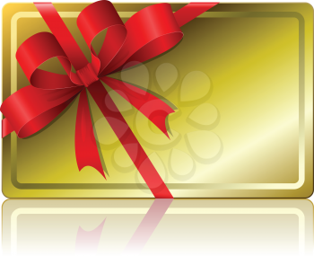 Royalty Free Clipart Image of a Gold Gift Card