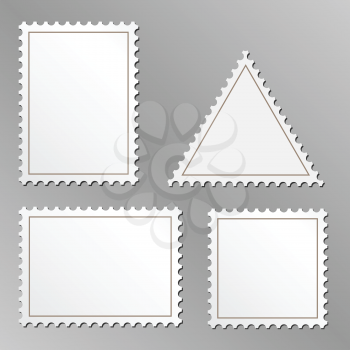 Royalty Free Clipart Image of Blank Postage Stamps