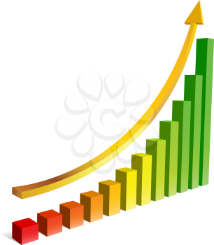 Royalty Free Clipart Image of a Bar Graph