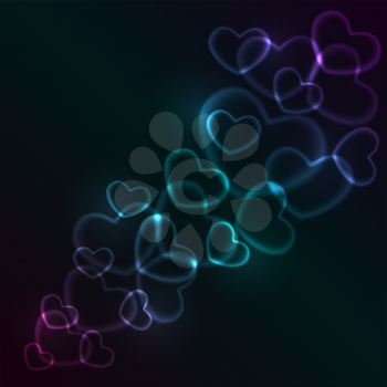 Royalty Free Clipart Image of an Abstract Heart Background