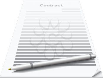 Royalty Free Clipart Image of a Contract
