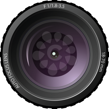 Royalty Free Clipart Image of a Camera Lens