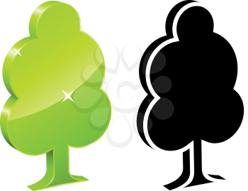 Royalty Free Clipart Image of Two Tree Icons