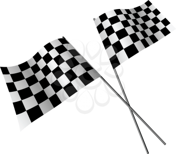 Royalty Free Clipart Image of Two Checkered Flags