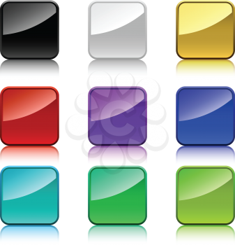 Blank color square buttons with rounded corners.