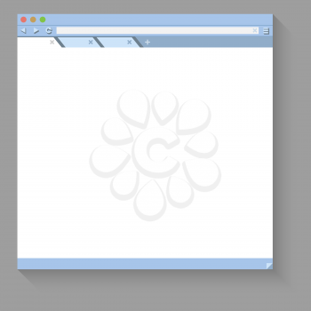 Web browser flat vector template with white copy space.