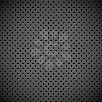 Abstract industrial perforated metal plate vector background.