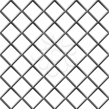 Seamless metal diamond shape grill isolated on white. 