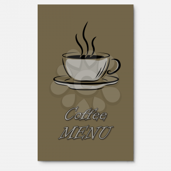 Coffee menu cover page vector template.