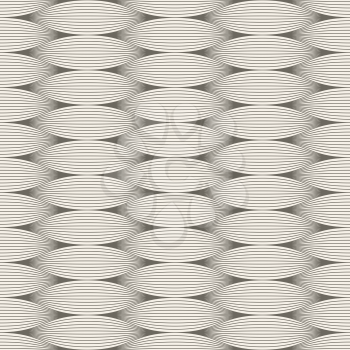 Seamless wavy lines monochrome vector pattern.