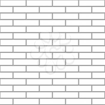 Seamless white brick wall vector pattern.