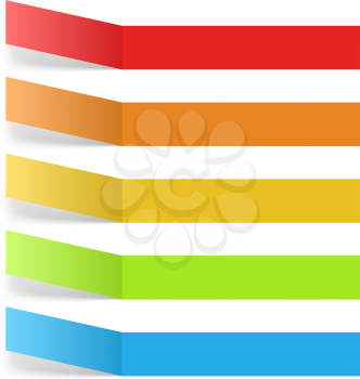 Colorful blank labels isolated on white background.