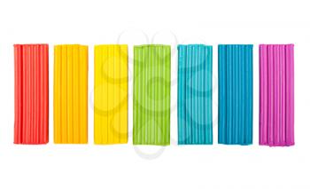 Royalty Free Photo of Rainbow Colored Plasticine Strips