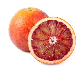 Royalty Free Photo of a Full and a Half of a Blood Orange