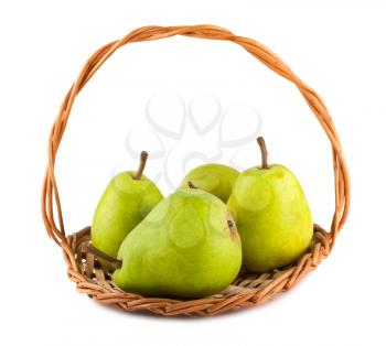 Royalty Free Photo of a Basket of Ripe Pears