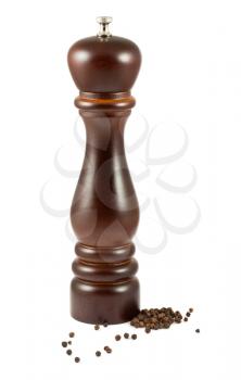 Royalty Free Photo of a Pepper Mill and Peppercorns