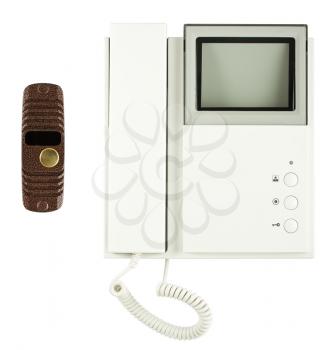 Royalty Free Photo of an External and Interior Video Telephone