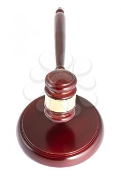 Royalty Free Photo of a Top View of a Wooden Gavel