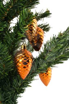 Royalty Free Photo of a Christmas Tree Decorated with Ornaments