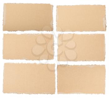 Collection of a cardboard pieces isolated on white background 