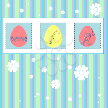 Royalty Free Clipart Image of an Easter Egg Greeting Card