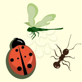 Royalty Free Clipart Image of a Bunch of Bugs