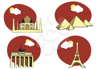 Royalty Free Clipart Image of Historical World Icons