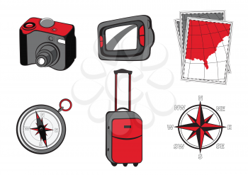 Royalty Free Clipart Image of Tourist Icons