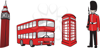 Royalty Free Clipart Image of London England Icons