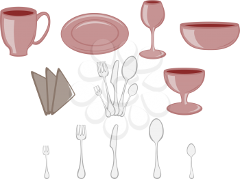 Royalty Free Clipart Image of Kitchenware Items