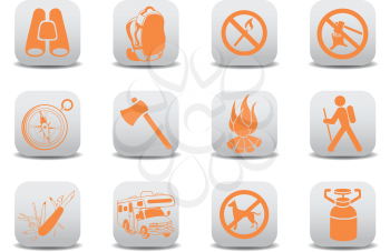 Royalty Free Clipart Image of a Camping Icons