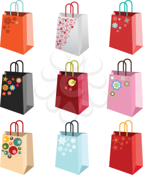 Royalty Free Clipart Image of a Bunch of Shopping Bags
