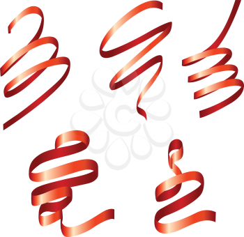 Royalty Free Clipart Image of Red Ribbons