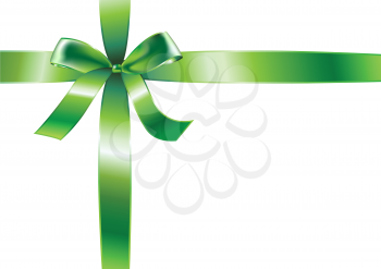 Royalty Free Clipart Image of a Green Bow