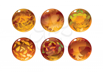 Royalty Free Clipart Image of Autumn Decorated Balls
