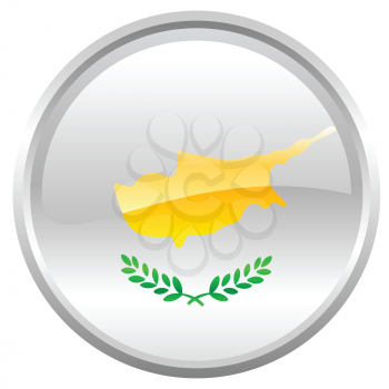 Royalty Free Clipart Image of a Flag of Cyprus Button