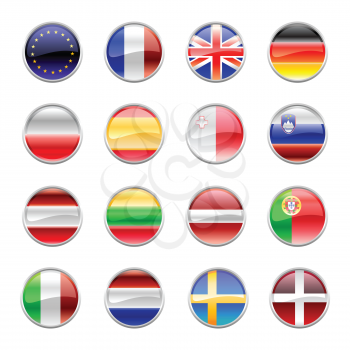 Royalty Free Clipart Image of Flags of European Countries
