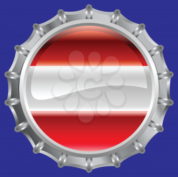 Royalty Free Clipart Image of a Flag of Austria Bottle Cap