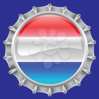 Royalty Free Clipart Image of a Flag Bottlecap