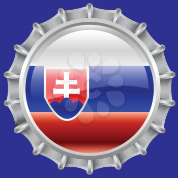 Royalty Free Clipart Image of a Slovak Republic Flag Bottlecap