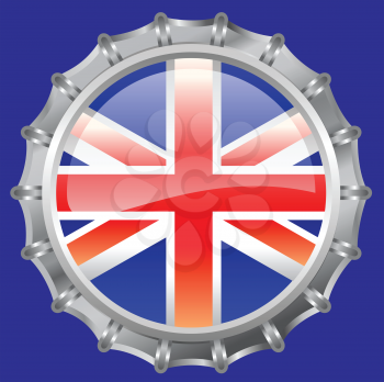 Royalty Free Clipart Image of a Union Jack Bottlecap