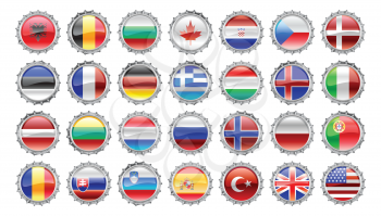 Royalty Free Clipart Image of a Bunch of Flags