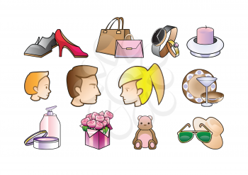 Royalty Free Clipart Image of a Bunch of Icons