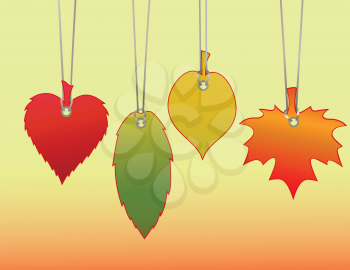 Royalty Free Clipart Image of Leaf Tags