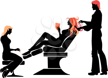 Royalty Free Clipart Image of a Woman at the Spa