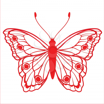 Royalty Free Clipart Image of a Red Butterfly