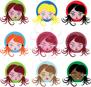 Royalty Free Clipart Image of Little Girls